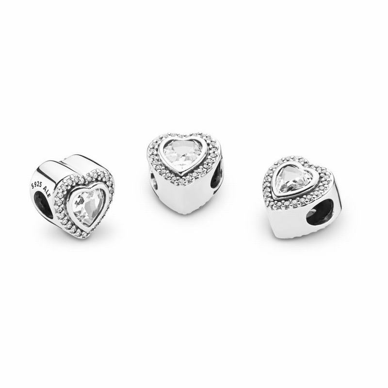 Pandora Sparkling Love Charm Ireland - Sterling Silver/Cubic Zirconia - 950146QVU